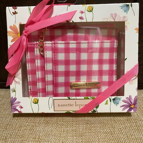 Nanette Lepore Handbags - NIB Nanette Lepore Pink Checkered Card Holder